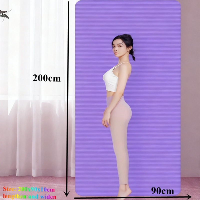 Pilates Yoga For Beginners - เสื่อโยคะสำหรับออกกำลังกาย พิลาทิส เสื่อในร่ม ขนาด 200x90x10 ซม.