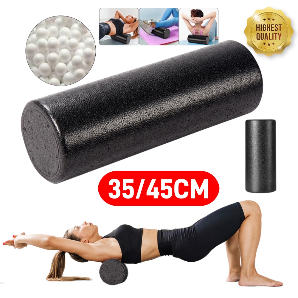 Pilates Yoga Exercises - ลูกกลิ้งโฟมโยคะขนาด 35/45 ซม. สำหรับนวด ฟิตเนส พกพาสะดวก