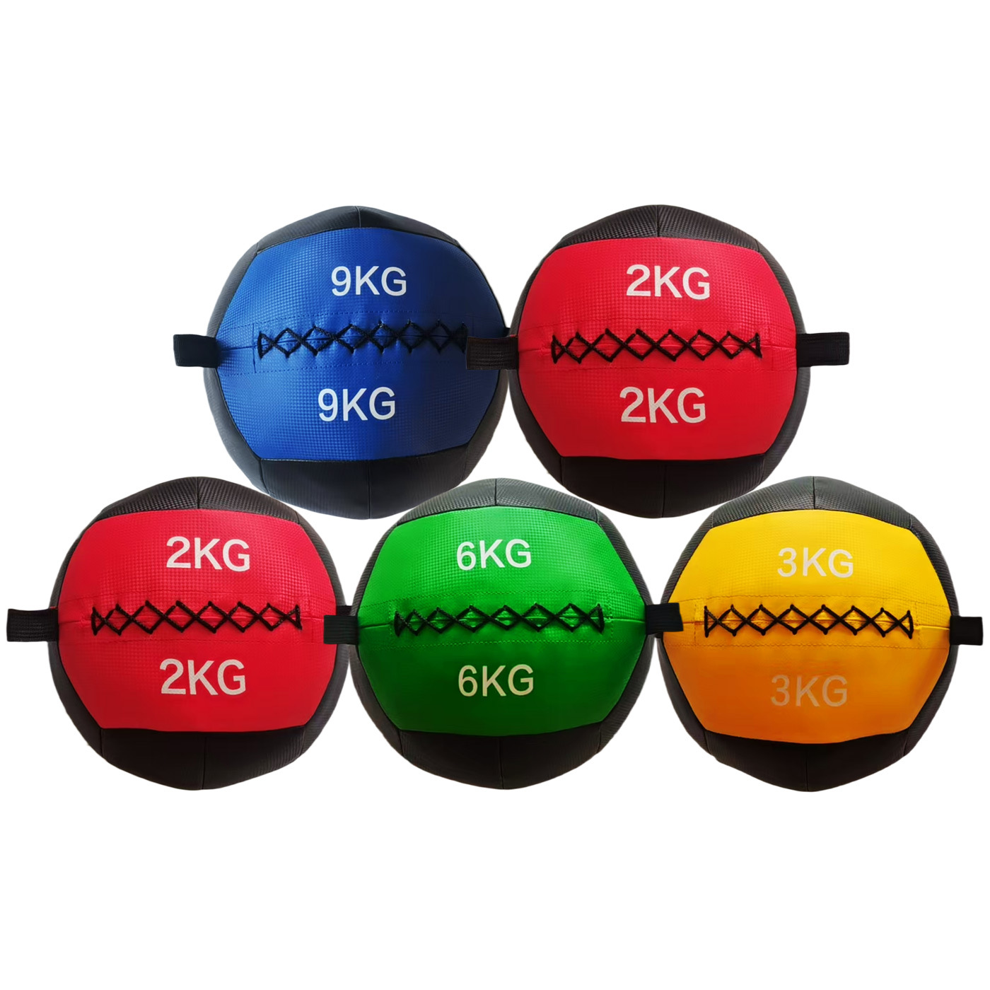 Pilates Toning Ball - เปลือกบอลติดผนังสำหรับใส่ยา น้ำหนัก 2-12 กิโลกรัม (ไม่รวมการบรรจุ) สำหรับฝึกโยนบอลเพื่อเสริมสร้างความแข็งแรงของแกนกลางลำตัวและสมดุลในยิม