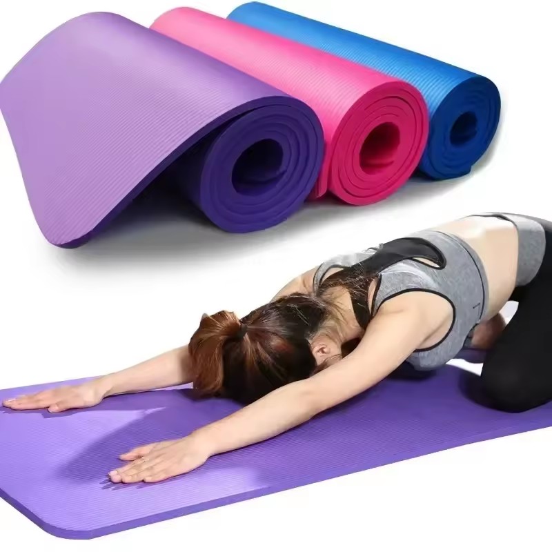 Pilates Yoga For Beginners - เสื่อโยคะหนา 1 ซม. เสื่อออกกำลังกายกันลื่น เสื่อโยคะโฟมนุ่มสบาย NBR