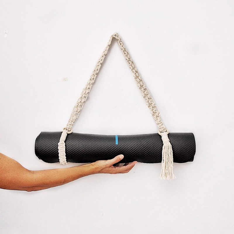 Pilates Yoga For Beginners - ใหม่ล่าสุดเสื่อโยคะสายคล้องคอ Handmade Boho ถัก Macrame Tali