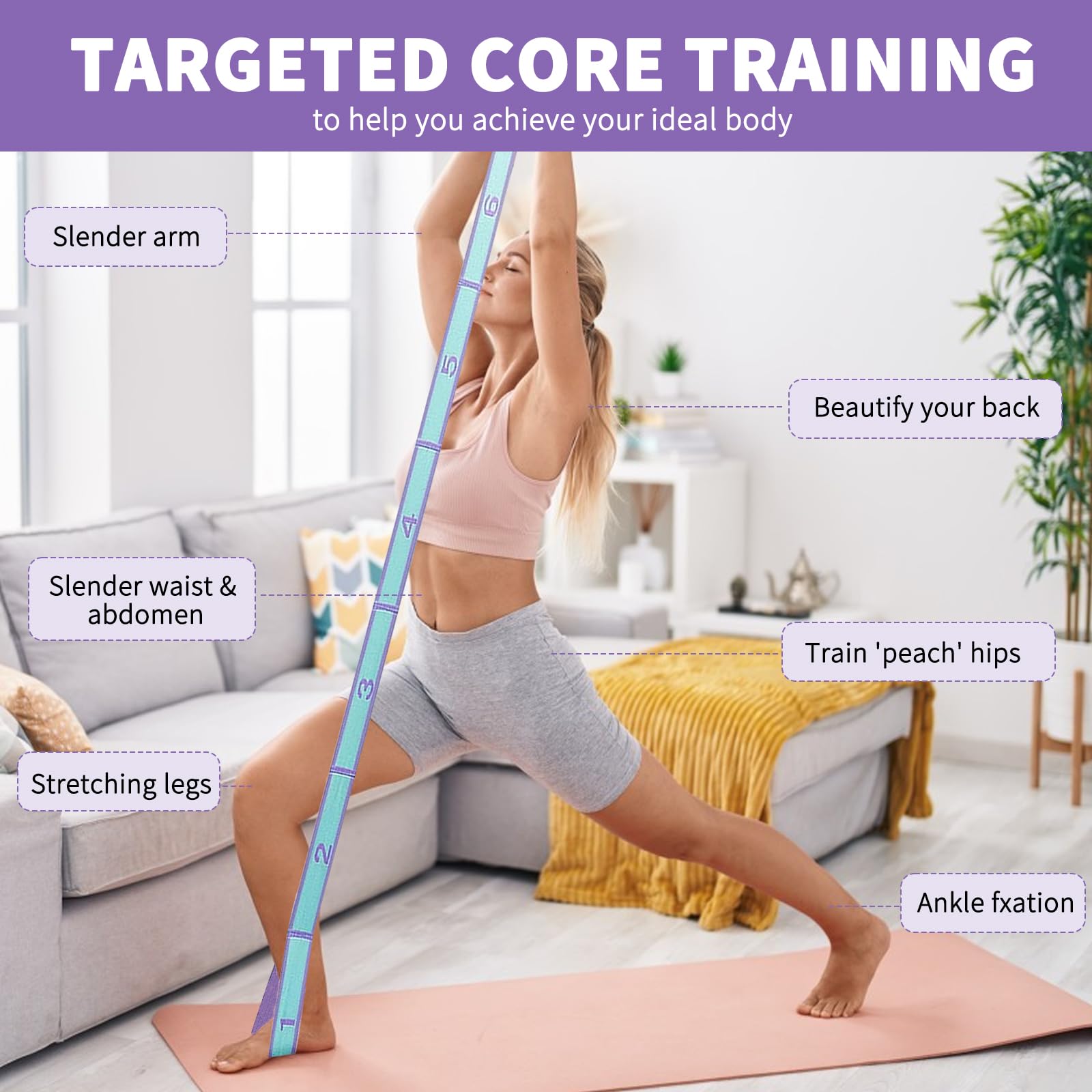 สายรัดออกกำลังกายแบบยืดหยุ่นสำ - Pilates Yoga For Beginners บทวิจารณ์และราคา