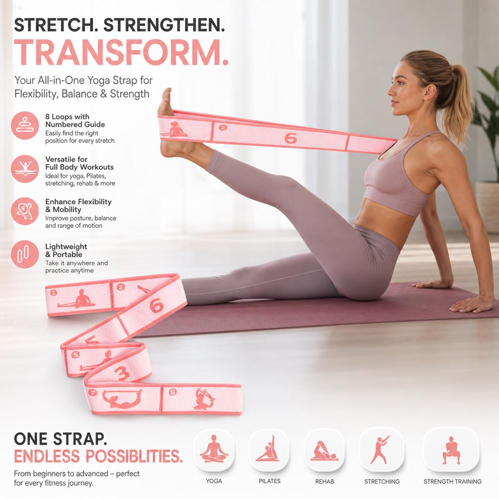 สายรัดยืดหยุ่นสำหรับโยคะ สายรั - Pilates Yoga For Beginners บทวิจารณ์และราคา