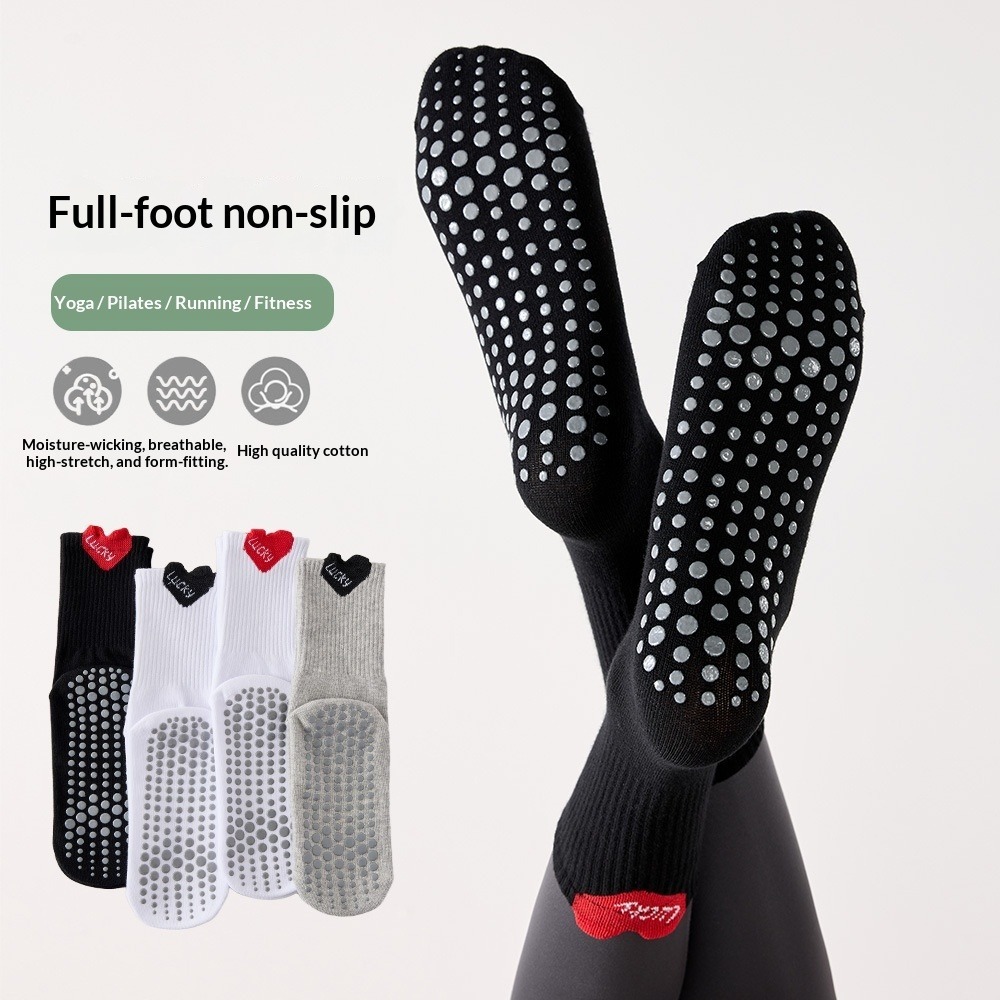 ถุงเท้ากีฬาผู้หญิงแบบยาวครึ่งน - Pilates Yoga Sport บทวิจารณ์และราคา