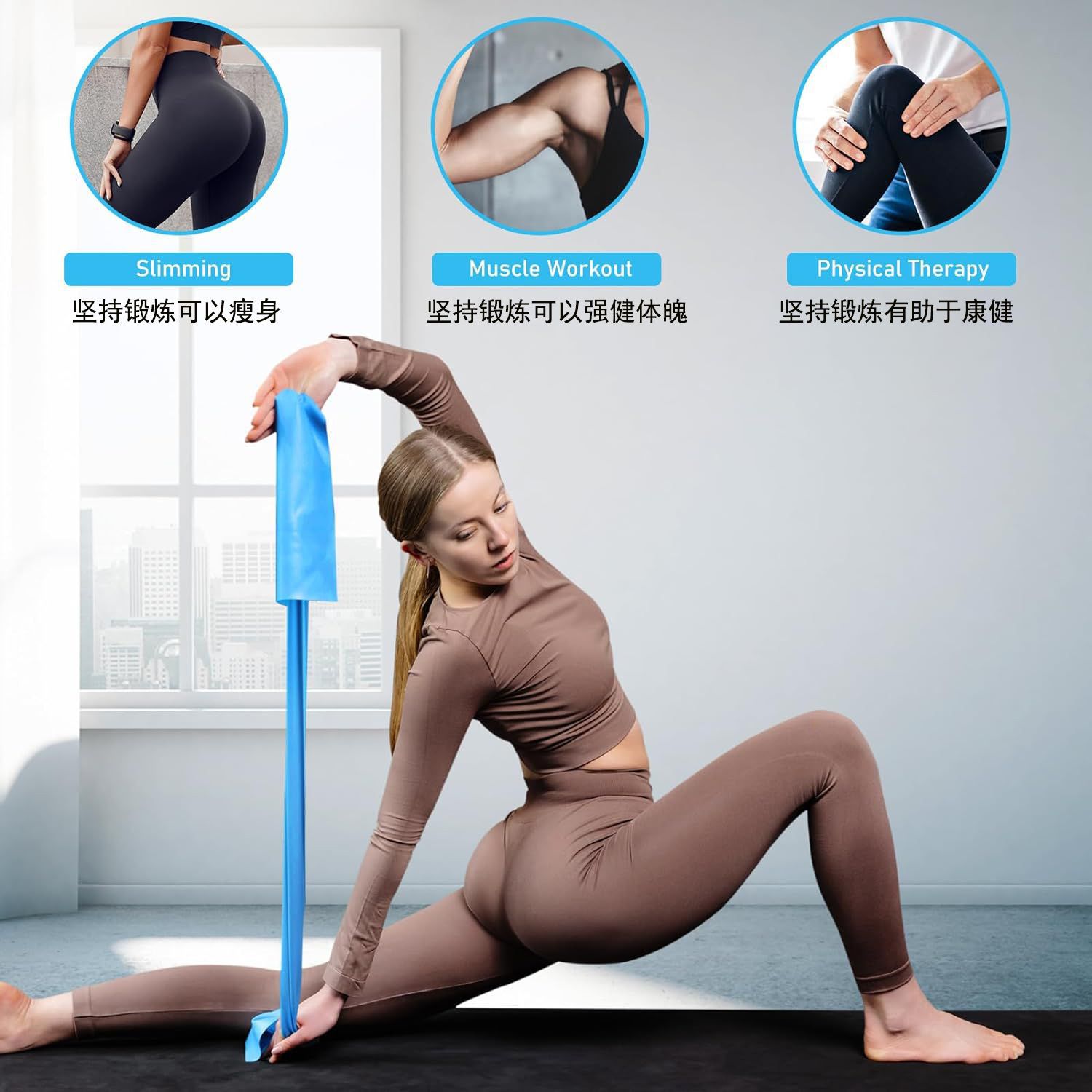 สายยางยืดโยคะแบบพกพา สายยางยืด - Pilates Yoga Circle บทวิจารณ์และราคา