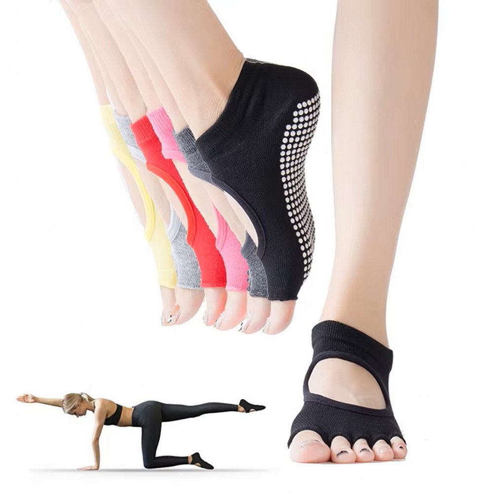 ถุงเท้าโยคะห้านิ้วแบบเปิดหลัง  - Pilates Yoga Sport บทวิจารณ์และราคา