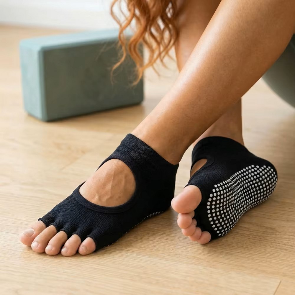 ถุงเท้าโยคะห้านิ้วแบบเปิดหลัง  - Pilates Yoga Sport บทวิจารณ์และราคา