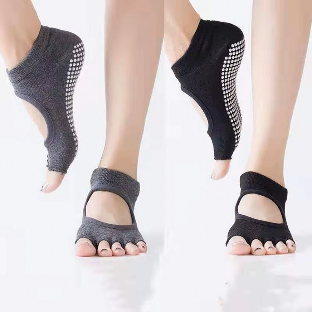 ถุงเท้าโยคะห้านิ้วแบบเปิดหลัง  - Pilates Yoga Sport บทวิจารณ์และราคา