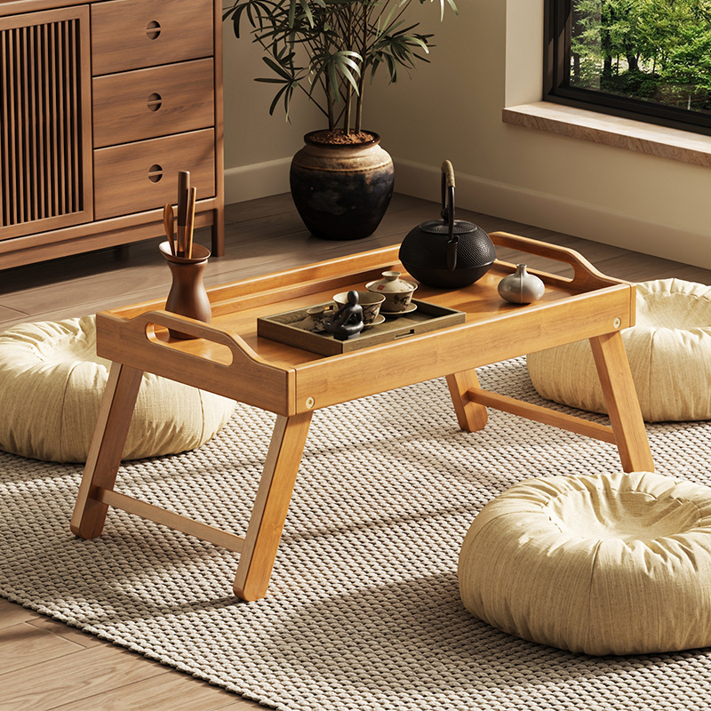 โต๊ะอาหารเช้าไม้ไผ่แบบพกพา ถาด - Inversion Table Fold บทวิจารณ์และราคา